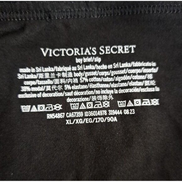 NWT Victoria's Secret Thick Logo Boxer Brief BLACK Size XL - Picture 5 of 7